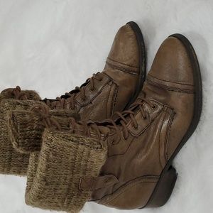 Steve madden lace up combat sweater boots size 9